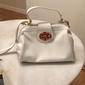 White Emma Fox Leather Crossbody Purse or handbag